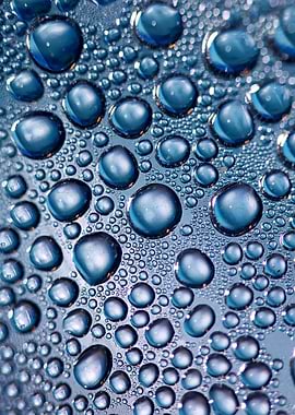 Colorful water drops macro