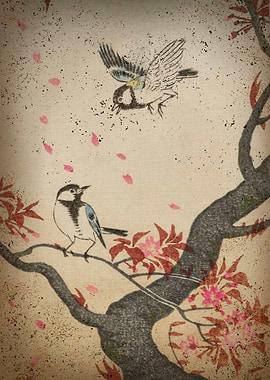 Sumi E birds