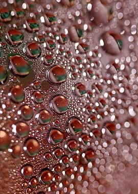 Colorful water drops macro