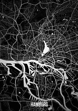 Hamburg dark map