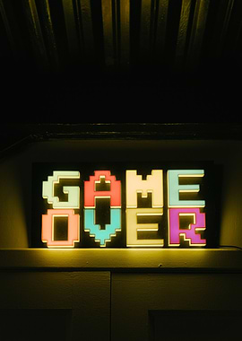 GAME OVER NEON LETTERS