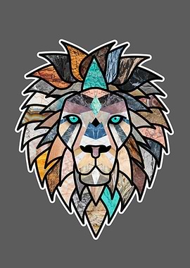 Abstract lion head