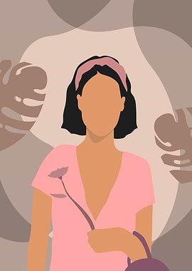 Minimalist Rose and Woman