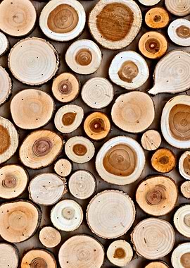 Abstract Of Wooden Disks