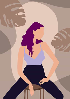 Minimalist Sitting Woman