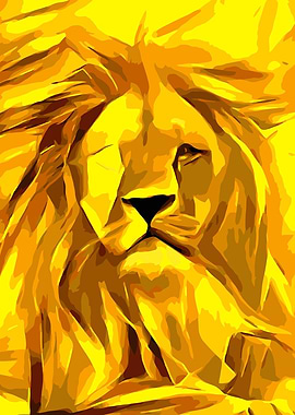 Lion sunny golden portrait