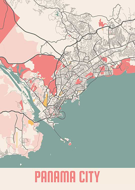 Panama City Chalk Map
