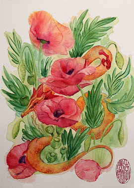 Dragon and Poppies