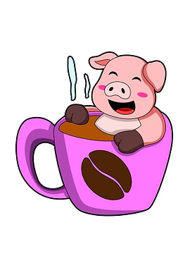 Pig Cup of Coffee