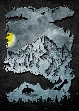 Mountains Moon