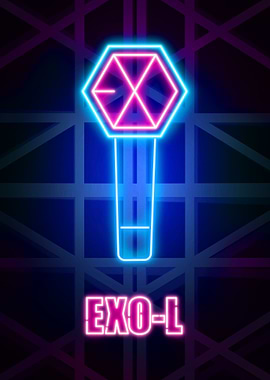 exo L lightstick neon art