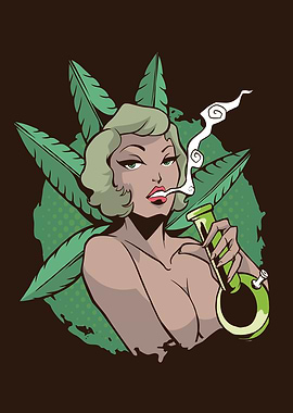 WOMAN SMOKING BONG DESIGN