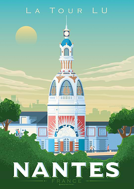 Nantes France Travel Print