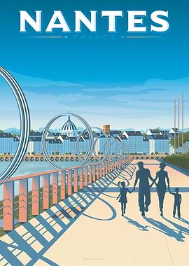 Nantes France Travel Print