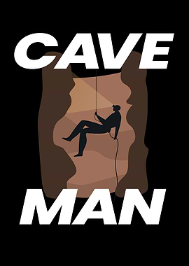 Cave Man Caving Cave