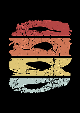 Fishing Fish Hook Retro