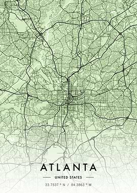 Atlanta City Maps Green