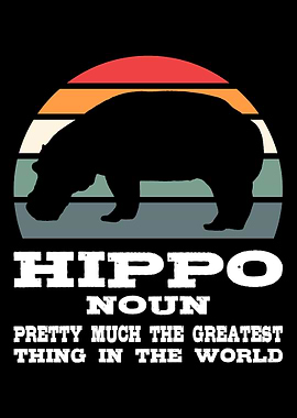 Vintage Hippopotamus Anima