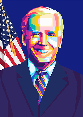 Joe Biden Popart Painting