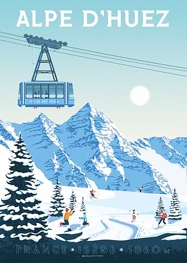 Alpe Huez Travel Poster