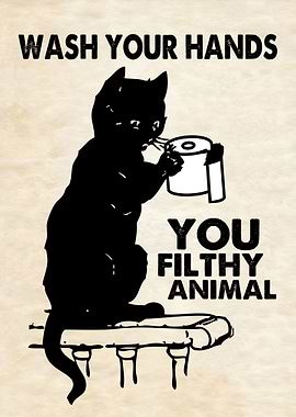 WASH HANDS VINTAGE CAT2