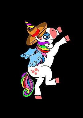Dancing white Unicorn
