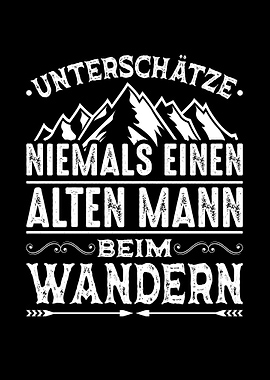 Alten Mann Wandern Berge