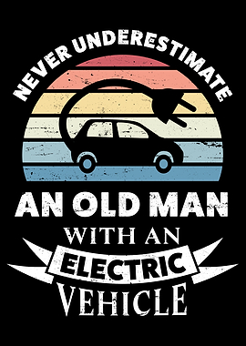 Old Man with Electric Car