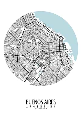 Buenos Aires Map Circle