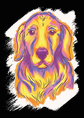 GOLDEN RETRIEVER WATERCOLO