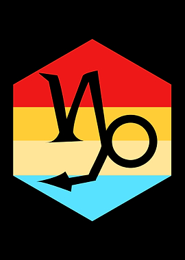 Capricorn Sign Retro