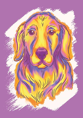 GOLDEN RETRIEVER WATERCOLO