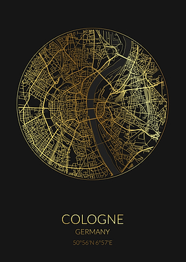 Cologne Black Gold Map