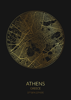 Athens Black Gold Map