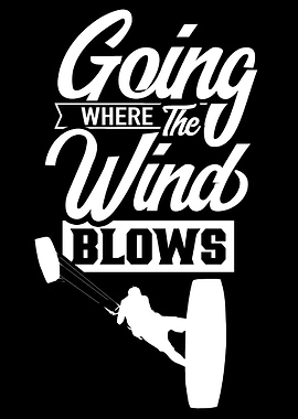 Kitesurfing wind blows
