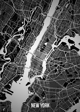 New York dark map