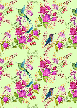 Hummingbird Floral Patt 03