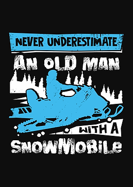 Snowmobile Old Man Design