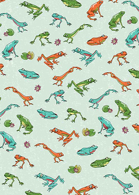 Colorful frog pattern