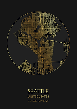 Seattle Black Gold Map