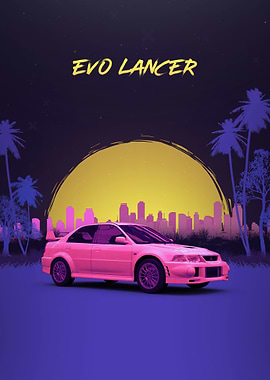 retro style Evo lancer