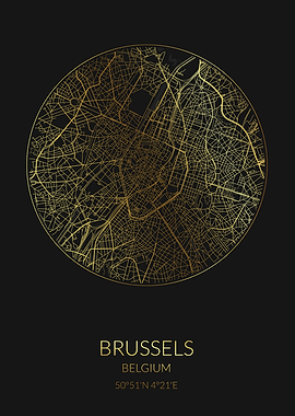 Brussels Black Gold Map