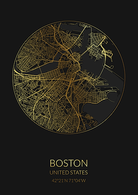 Boston Black Gold Map