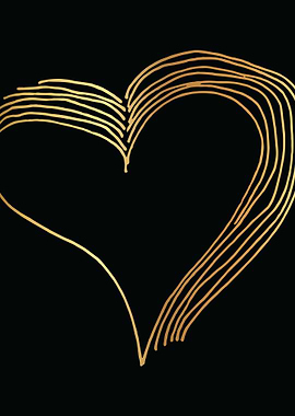 Gold Abstract Heart Lines