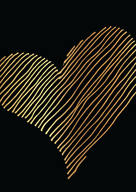 Gold Abstract Heart Lines