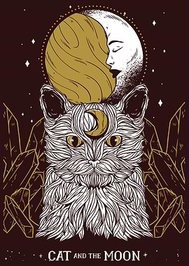 CAT CRESCENT MOON