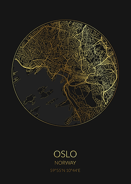 Oslo Black Gold Map