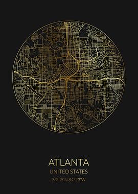 Atlanta Black Gold Map