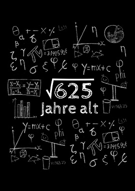 25 Geburtstag Mathe Wurzel