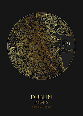 Dublin Black Gold Map